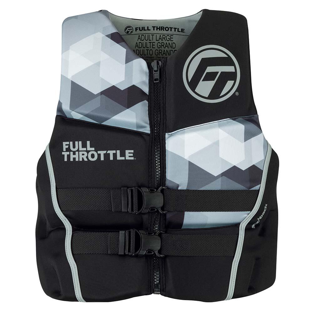 Image 1: Full Throttle Men's Rapid-Dry Flex-Back Life Jacket - 2XL - Black/Grey