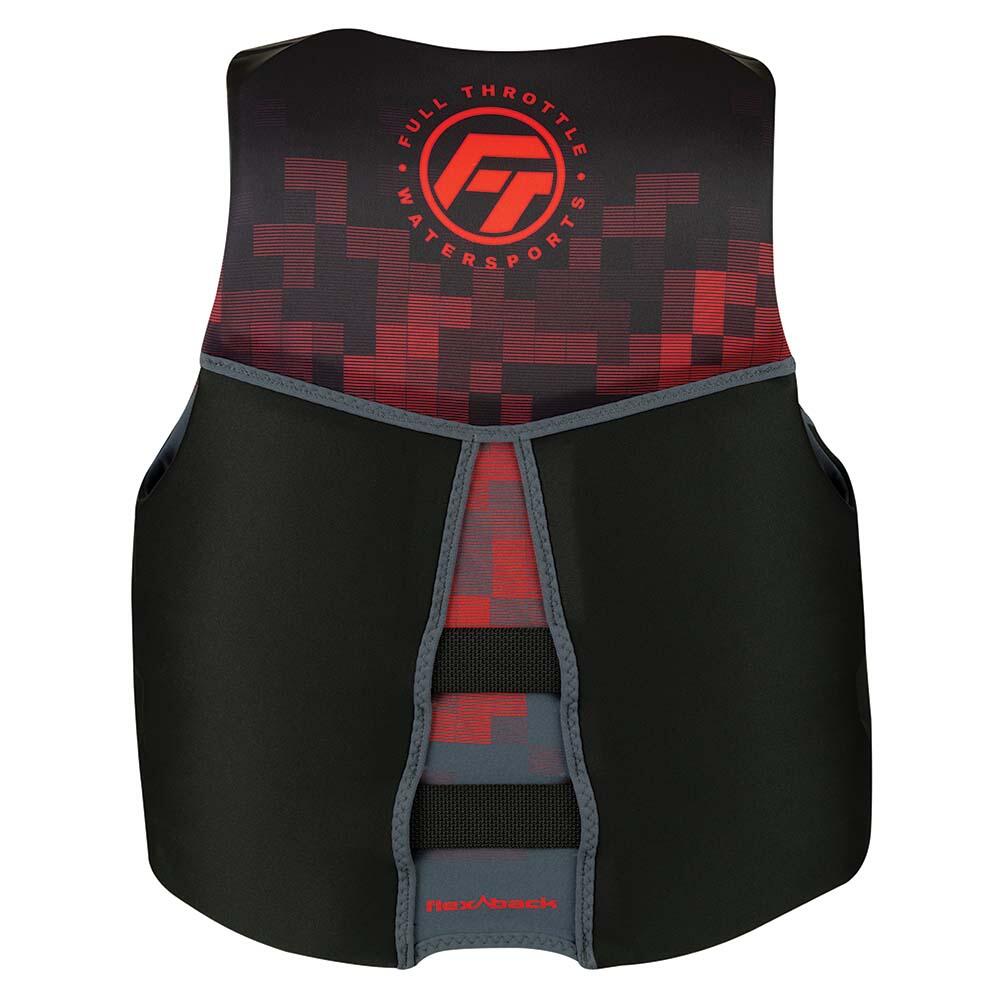 Image 2: Full Throttle Men's Rapid-Dry Flex-Back Life Jacket - S - Black/Red