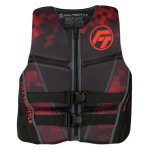 Image 1: Full Throttle Men's Rapid-Dry Flex-Back Life Jacket - M - Black/Red