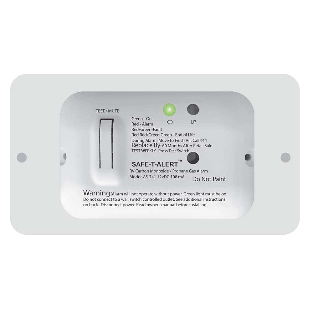Image 1: Safe-T-Alert 85 Series Carbon Monoxide Propane Gas Alarm - 12V - White