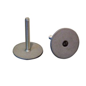 Image 1: Weld Mount Stainless Steel Stud 1.25" Base 10 x 24 Threads .50" Tall - 15 Quantity