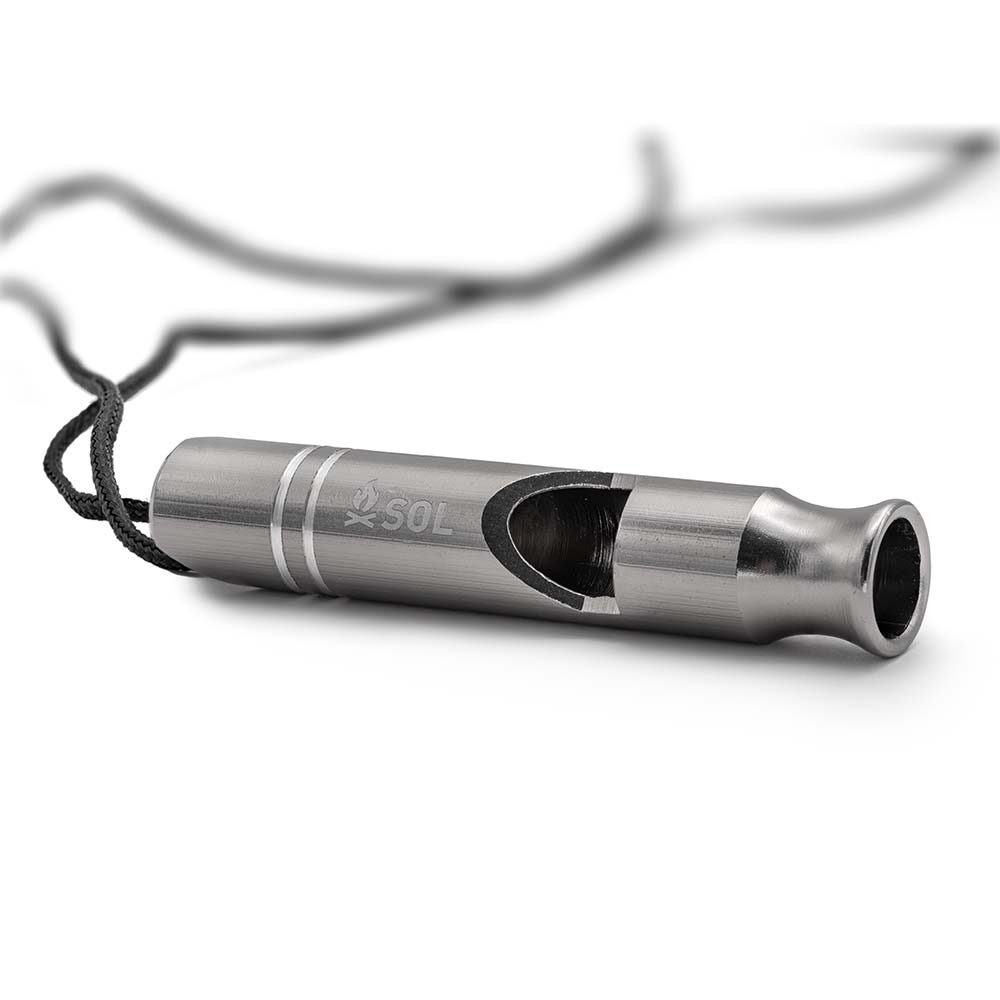 Image 3: S.O.L. Survive Outdoors Longer Rescue Metal Whistle- 2 Pack