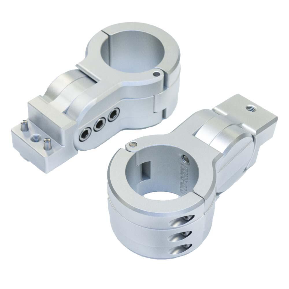 Image 1: PTM Edge Board Rack Mounts - 2.38" Pipe Clamp - Silver