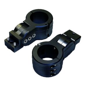 Image 1: PTM Watersports Board Rack Mounts - 2.38" Pipe Clamp -Black