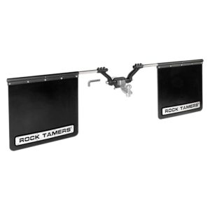 Image 1: ROCK TAMERS 2.5" Hub Mudflap System - Matte Black/Stainless