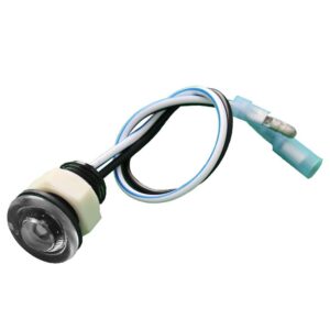 Image 1: Innovative Lighting Blue/White Bi-Color Domed Bulkhead Light w/2 Wires - .156" Bullets