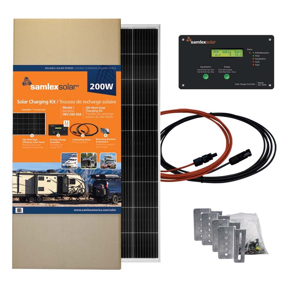 Image 1: Samlex SRV-200-30A Solar Charging Kit 200W w/30A Charge Controller