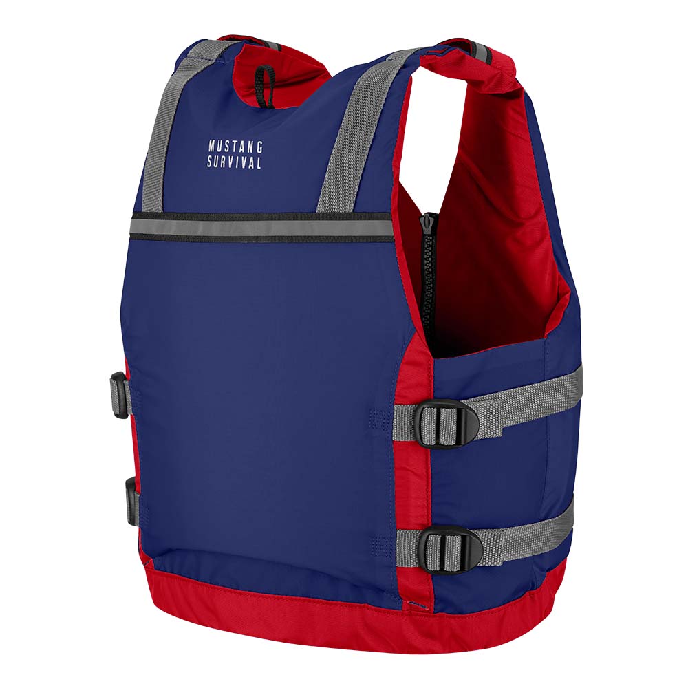 Image 3: Mustang Youth Reflex Foam Vest - Navy Blue/Red