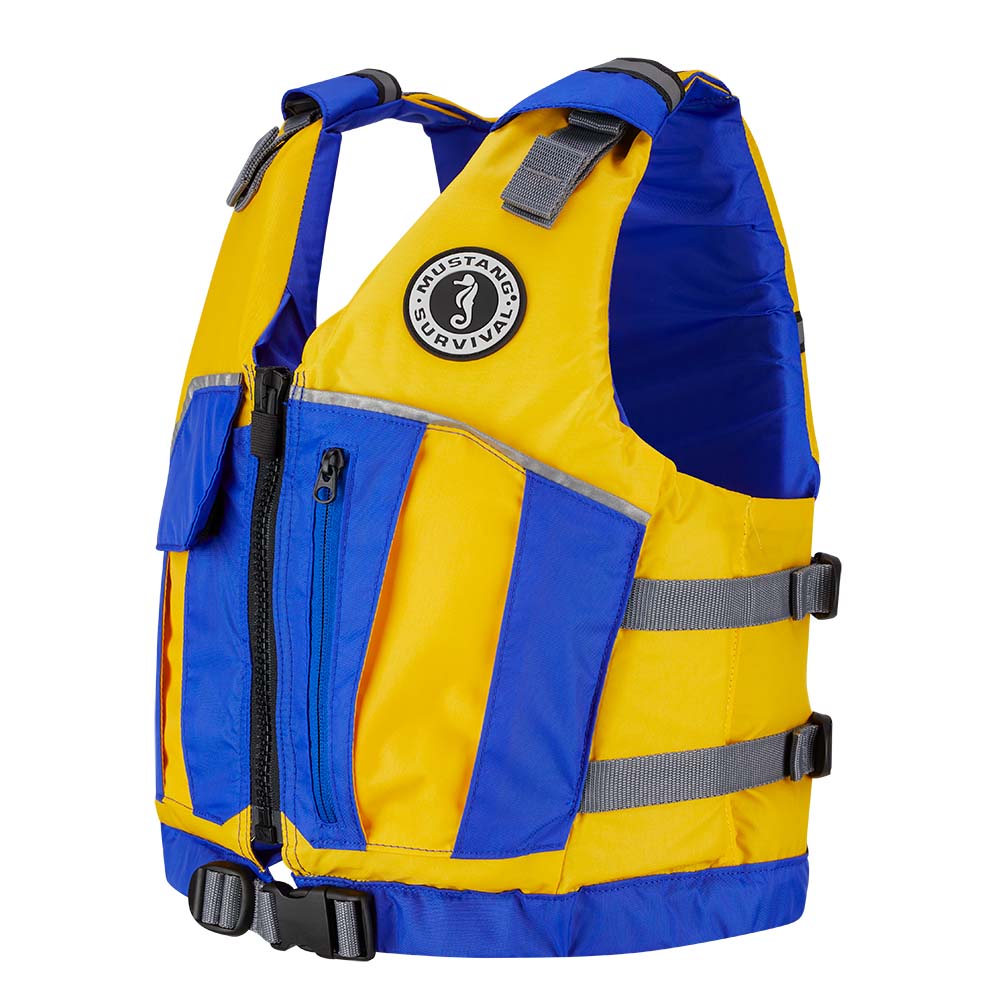 Image 1: Mustang Youth Reflex Foam Vest - Yellow/Royal Blue