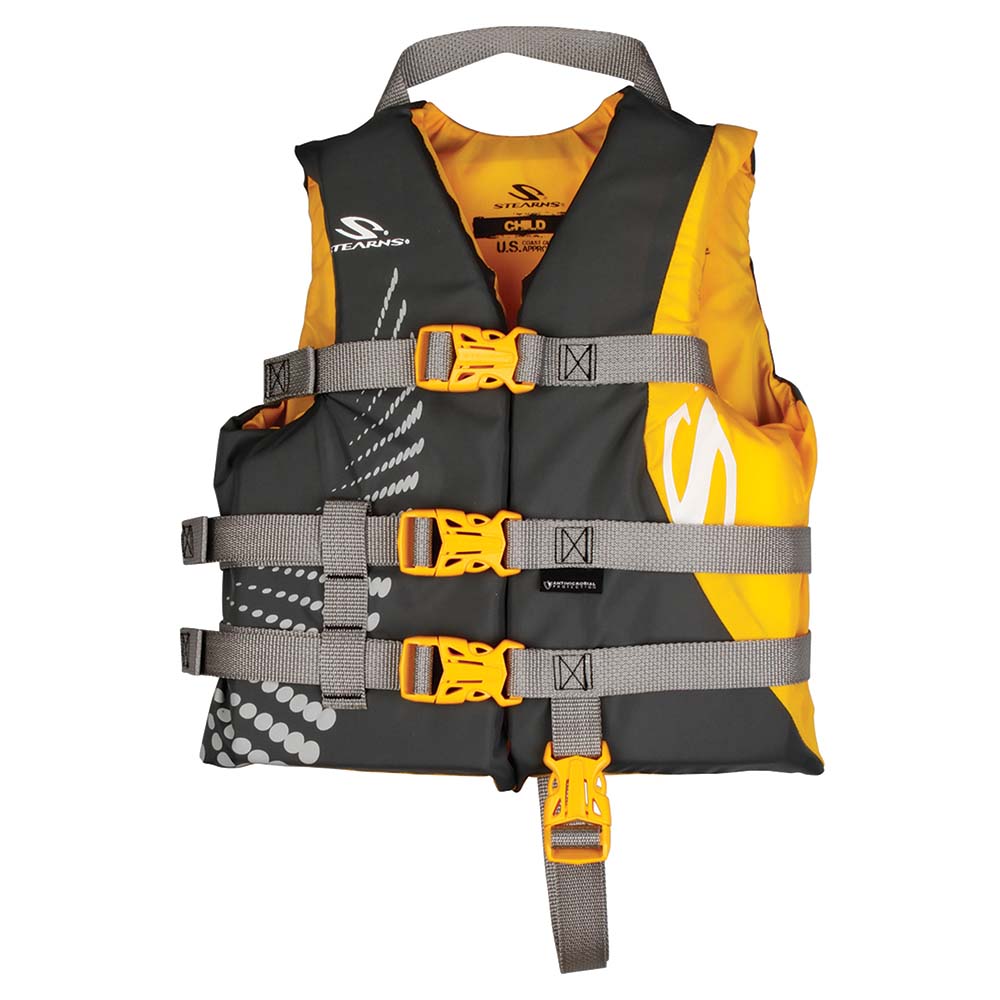 Image 1: Stearns Antimicrobial Nylon Vest Life Jacket - Gold