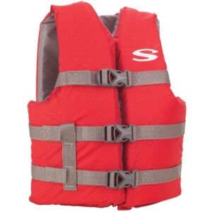 Image 1: Stearns Youth Classic Vest Life Jacket - 50-90lbs - Red/Grey