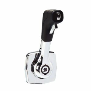 Image 1: Uflex Single Lever Side Mount Control - Black/Chrome