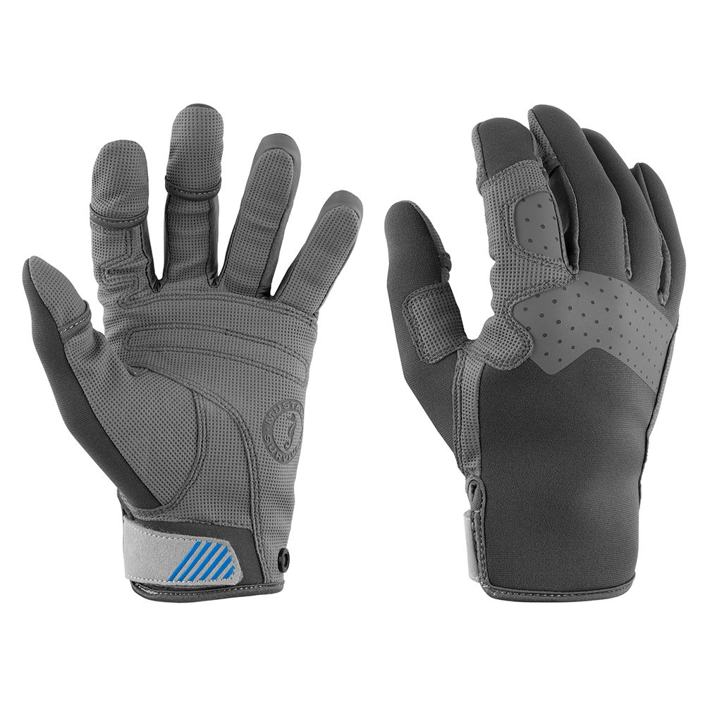 Image 1: Mustang Traction Closed Finger Gloves - Grey/Blue - Small