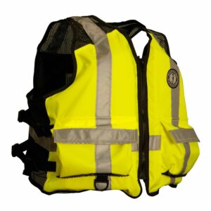 Image 1: Mustang High Visibility Industrial Mesh Vest - Fluorescent Yellow/Green/Black - XXL/3XL