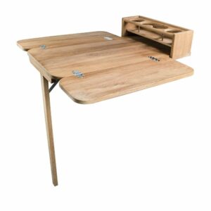 Image 1: Whitecap Cockpit Table w/Folding Leaves & 4 Cupholders - Teak