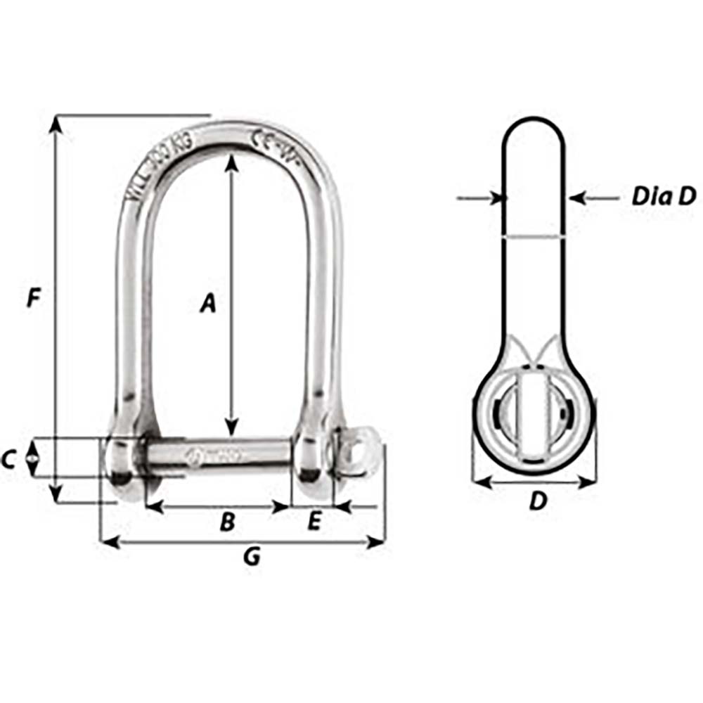 Image 2: Wichard Self-Locking Large Shackle - Diameter 5mm - 3/16"