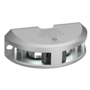 Image 1: Lopolight Series 200-024 - Navigation Light - 2NM - Vertical Mount - White - Silver Housing - 6M Cable