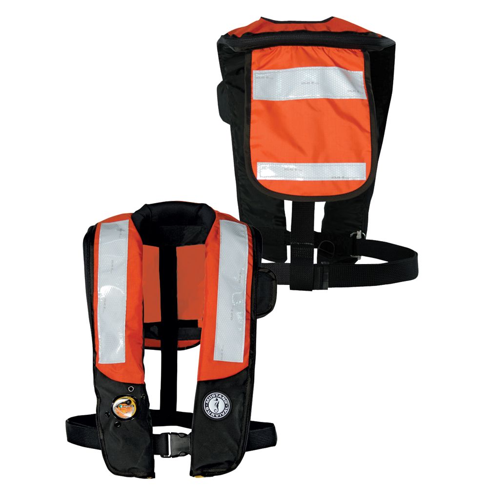 Image 1: Mustang HIT Inflatable PDF w/SOLAS Reflective Tape - Orange/Black - Automatic/Manual