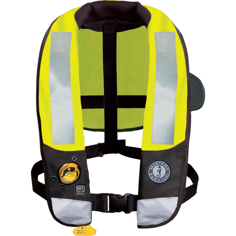 Image 1: Mustang HIT High Visibility Inflatable PFD - Fluorescent Yellow/Green - Automatic/Manual