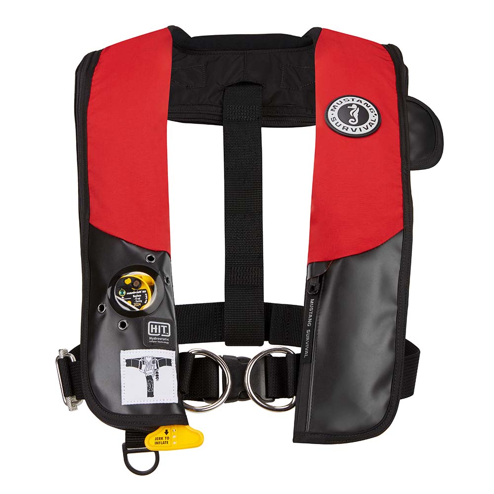 Image 1: Mustang HIT Hydrostatic Inflatable PFD w/Sailing Harness - Red/Black - Automatic/Manual
