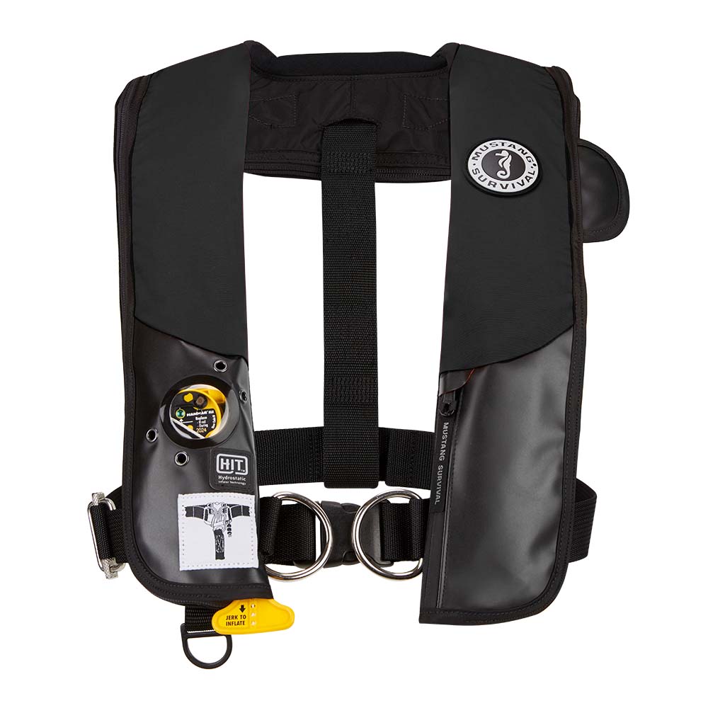 Image 1: Mustang HIT Hydrostatic Inflatable PFD w/Sailing Harness - Black - Automatic/Manual