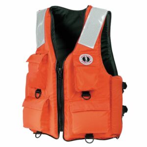 Image 1: Mustang 4-Pocket Flotation Vest - Orange - Small