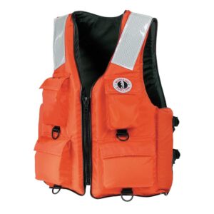 Image 1: Mustang 4-Pocket Flotation Vest - Orange - XXXL - 7XL