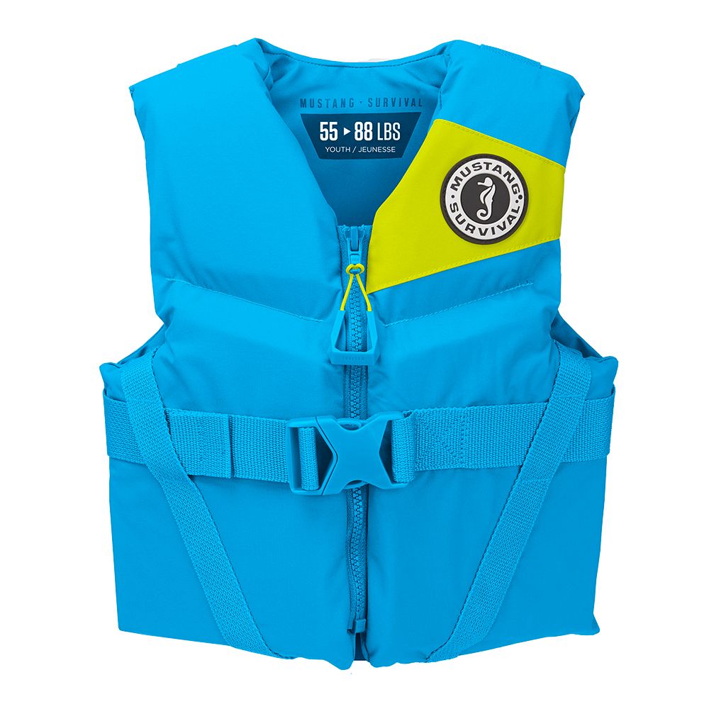 Image 1: Mustang Youth REV Foam Vest - Blue - Youth