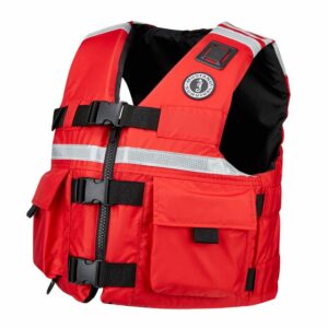 Image 1: Mustang SAR Vest w/SOLAS Reflective Tape - Red - Medium