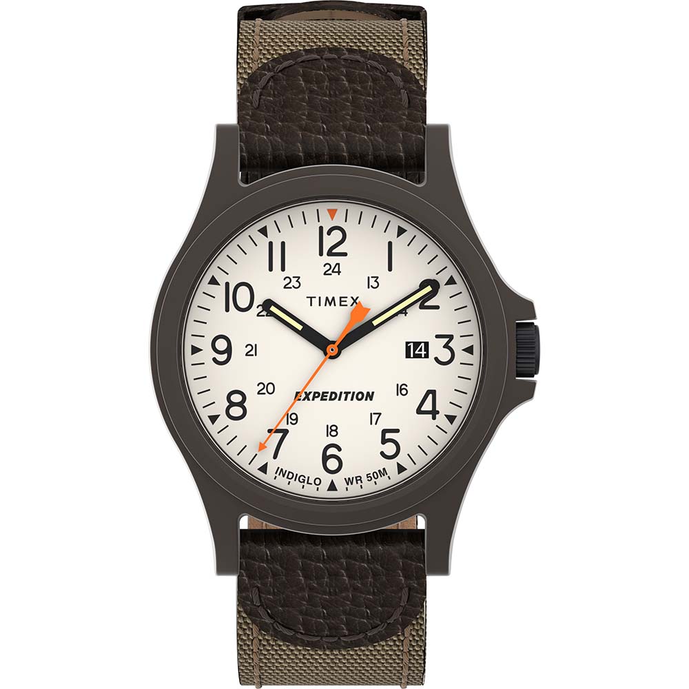 Image 1: Timex Expedition Acadia Watch - Brown Natural Dial - Brown Strap
