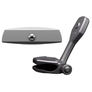 Image 1: PTM Watersports Mirror/Bracket Kit w/VR-140 Elite Mirror & ZXR-361 (Titanium Grey)