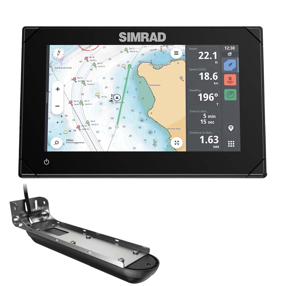 Image 1: Simrad NSX™ 3007 7" Combo Chartplotter & Fishfinder w/Active Imaging™ 3-in-1 Transducer