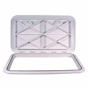 Image 1: Beckson 14" x 24" Flush Hatch White - ASA Material - Acrylonitrile Styrene Acrylate