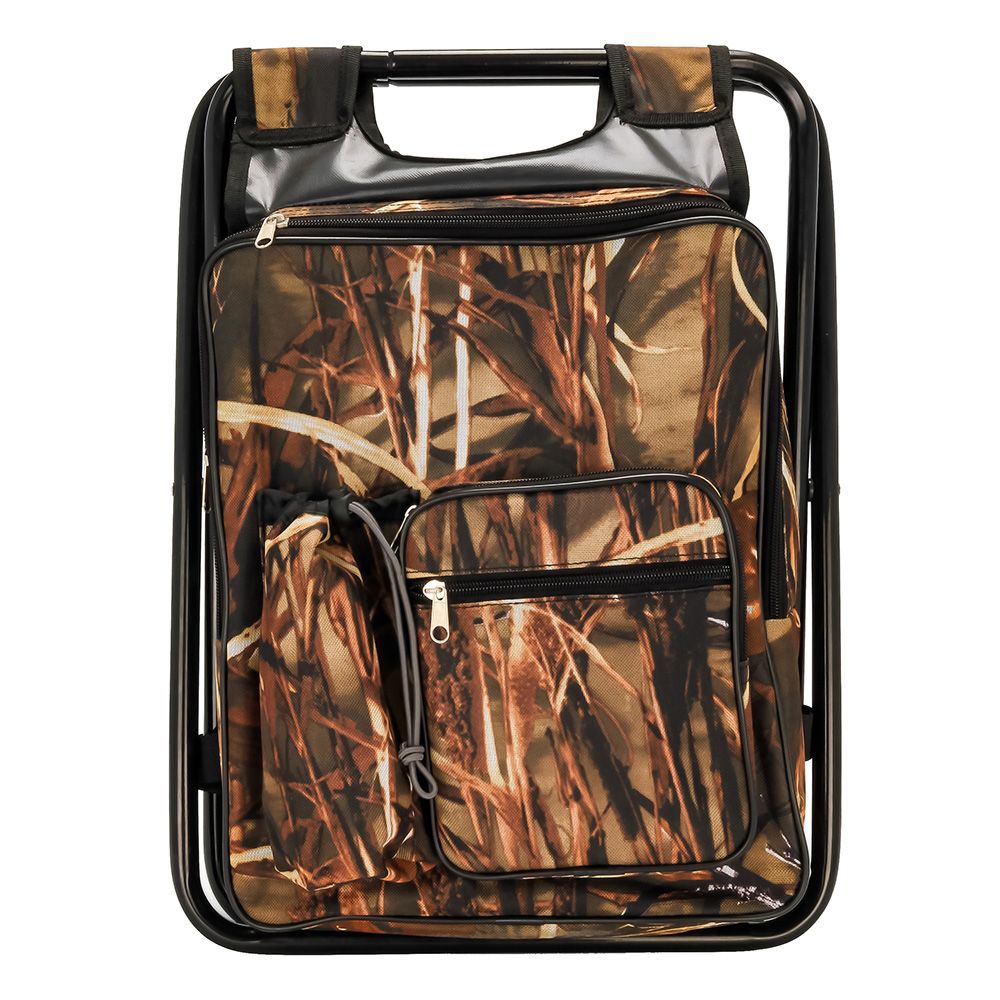 Image 4: Camco Camping Stool Backpack Cooler - Camouflage