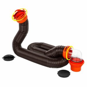 Image 1: Camco RhinoFLEX 15' Sewer Hose Kit w/4 In 1 Elbow Caps
