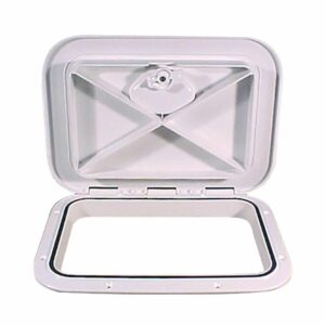 Image 1: Beckson 11" x 15" Flush Hatch White - ASA Material - Acrylonitrile Styrene Acrylate