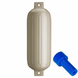 Image 1: Polyform G-5 Twin Eye Fender 8.8" x 26.8" - Sand w/Adapter 
