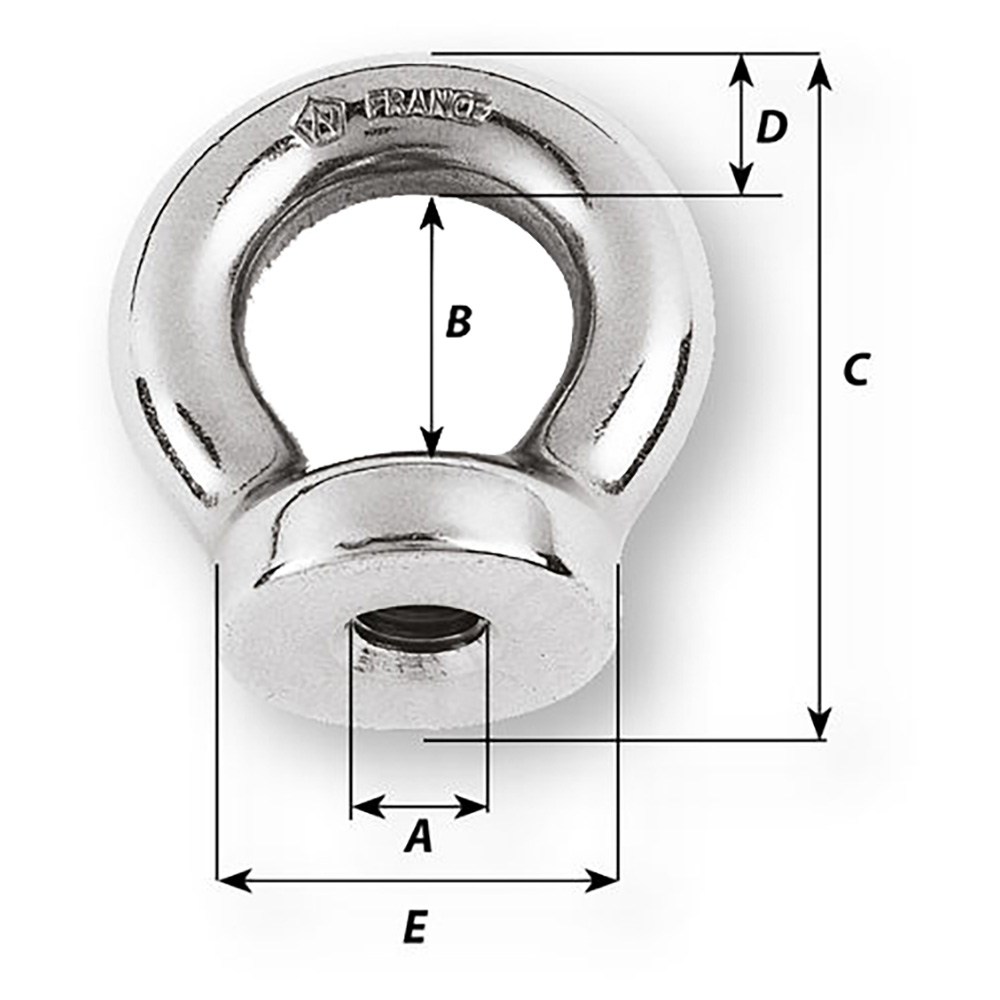 Image 2: Wichard 1/4 Eye Nut - 1/2" Diameter