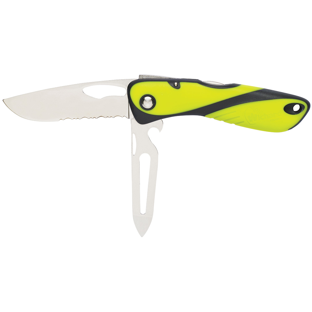 Image 1: Wichard Offshore Knife - Serrated Blade - Shackler/Spike - Fluorescent