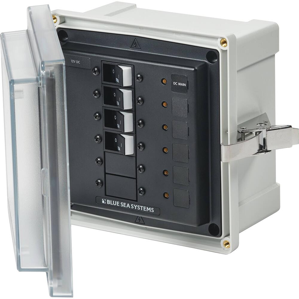 Image 1: Blue Sea 3133 - SMS Panel Enclosure w/Main & 3 Branch (12/24V) - 12/24V DC
