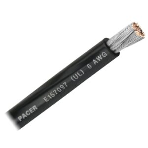 Image 1: Pacer Black 6 AWG Battery Cable - Sold By The Foot 