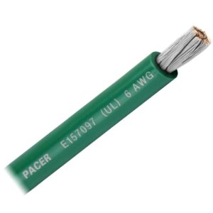 Image 1: Pacer Green 6 AWG Battery Cable - Sold By The Foot 