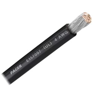 Image 1: Pacer Black 4 AWG Battery Cable - Sold By The Foot 