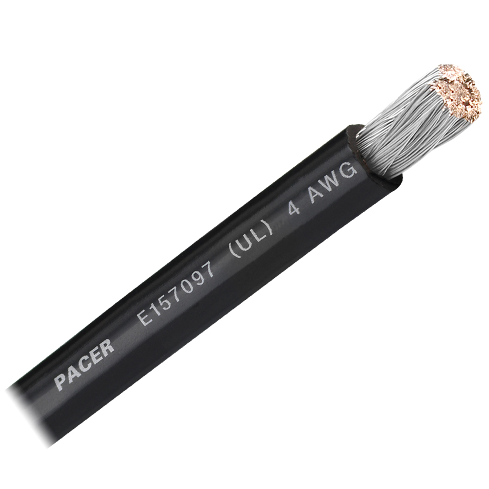 Image 1: Pacer Black 4 AWG Battery Cable - Sold By The Foot