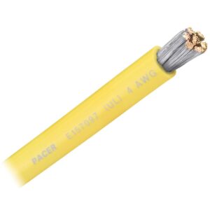 Image 1: Pacer Yellow 4 AWG Battery Cable - Sold By The Foot 