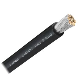 Image 1: Pacer Black 2 AWG Battery Cable - Sold By The Foot 