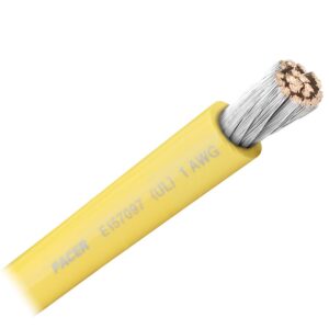 Image 1: Pacer Yellow 1 AWG Battery Cable - Sold By The Foot 