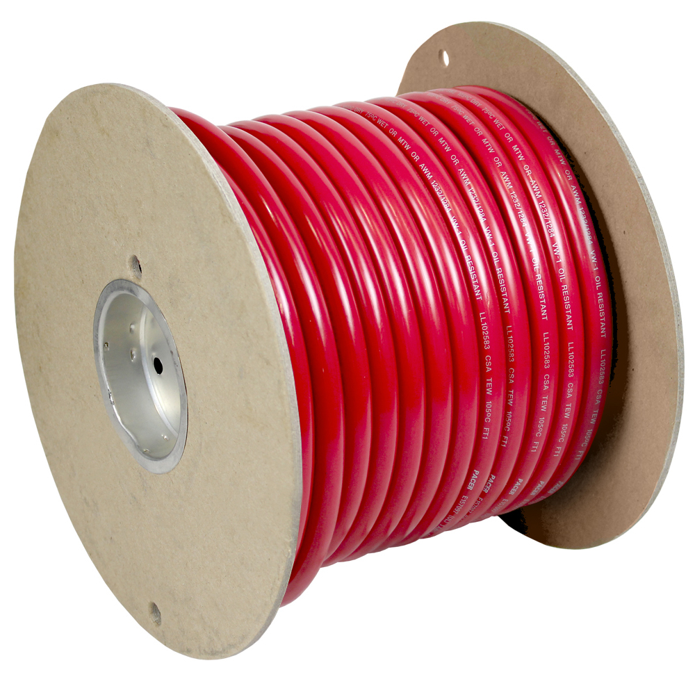 Image 1: Pacer Red 1/0 AWG Battery Cable - 100'