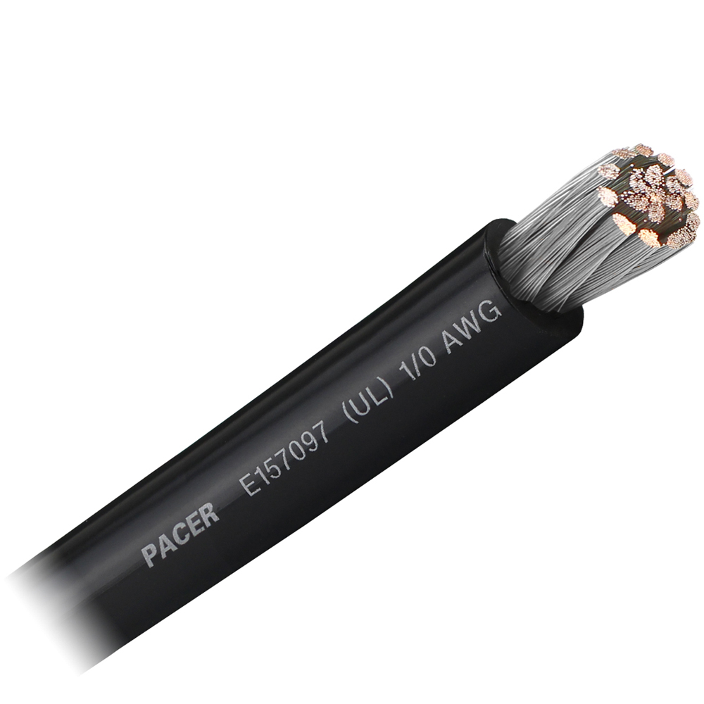 Image 1: Pacer Black 1/0 AWG Battery Cable - Sold By The Foot