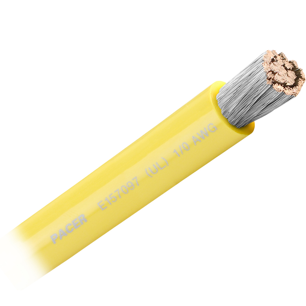 Image 1: Pacer Yellow 1/0 AWG Battery Cable - Sold By The Foot